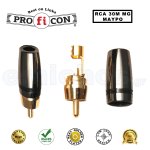 RCA 30M MG ΜΑΥΡΟ της Pro.fi.con υψηλής ποιότητος επίχρυσο αρσενικό φις male plug golden plated